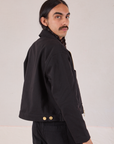 Mechanic Jacket in Basic Black side view on Anthony