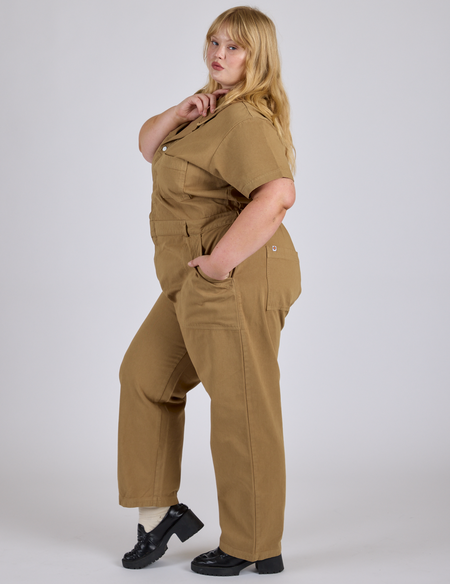 Short Sleeve Jumpsuit - Desert Brown
