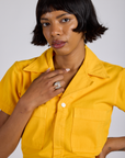 Short Sleeve Jumpsuit - Sunshine Yellow