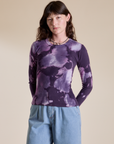 Long Sleeve Baby Tee in Dark Lavender on Alex