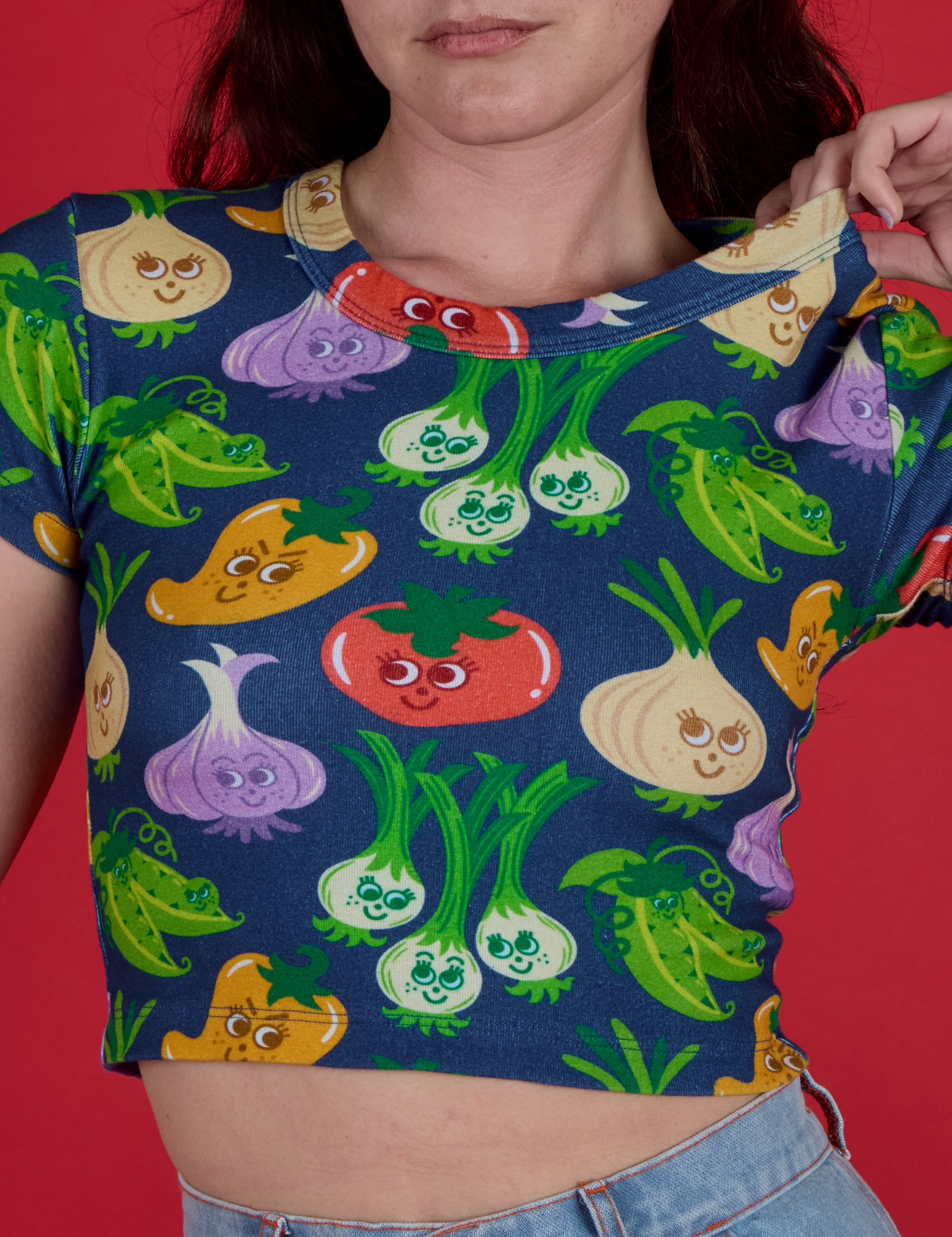 Veggie Village Cropped Baby Tee