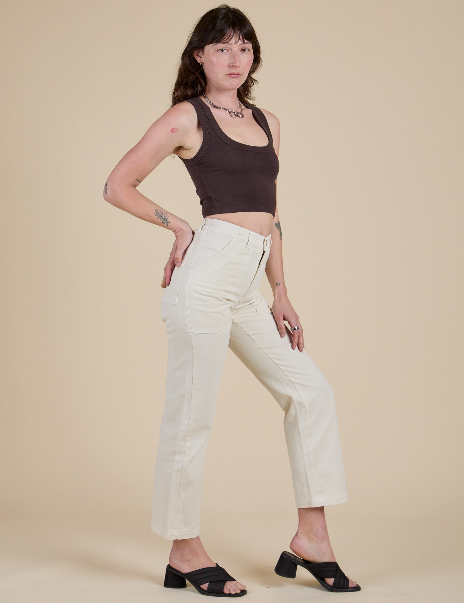 Work Pants - Vintage Tee White