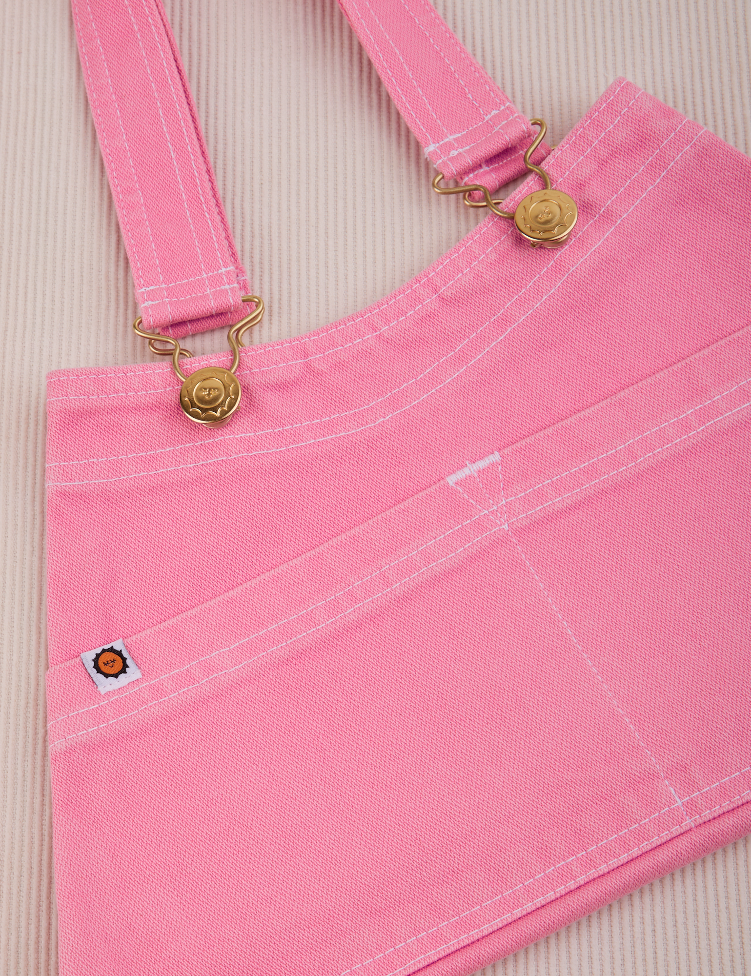 Overall Handbag in Bubblegum Pink laid flat