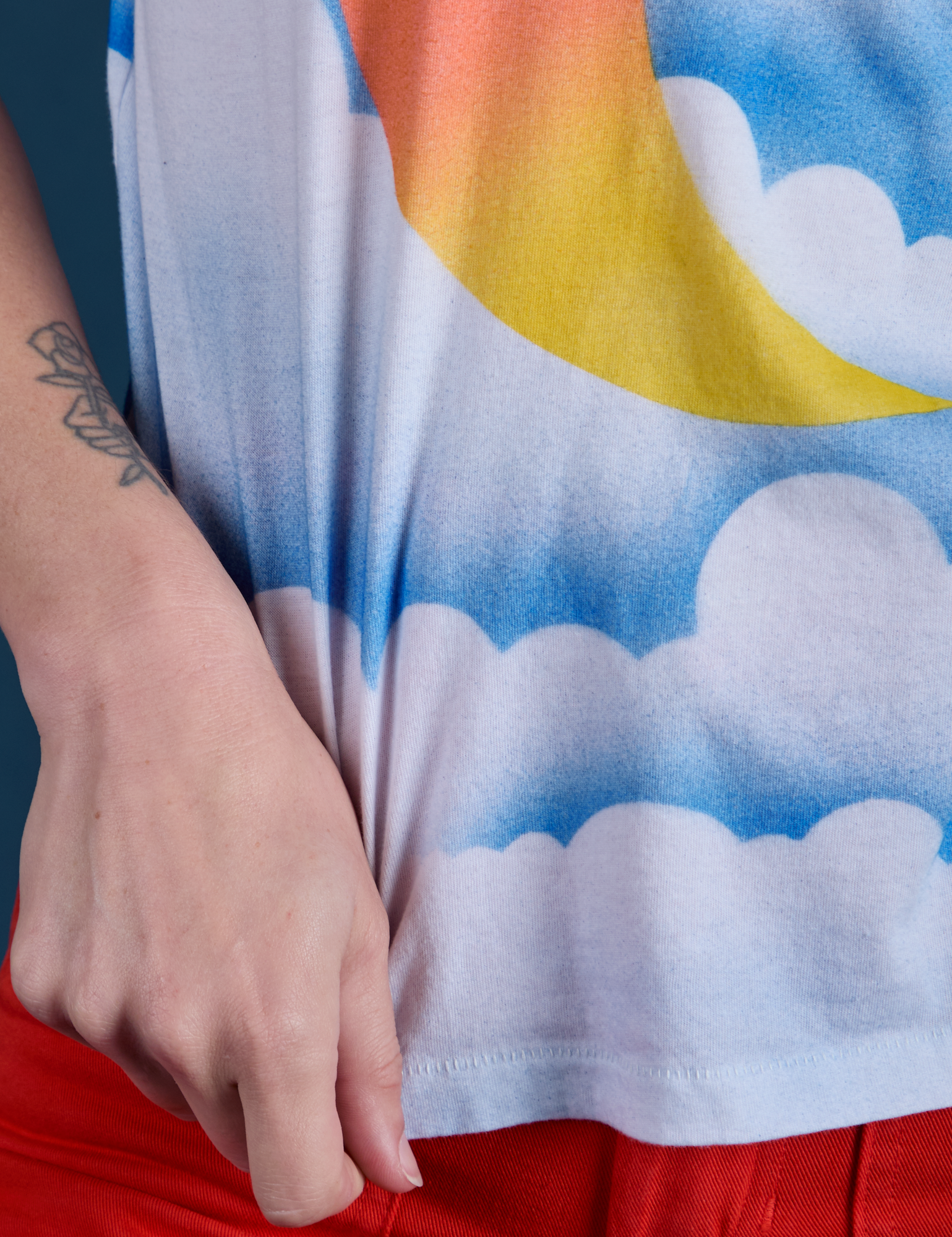 Airbrush Moon Vintage Tee bottom close up 