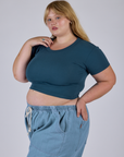 Cropped Baby Tee - Lagoon
