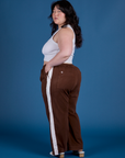 Painted Action Pants in Fudgesicle Brown angled back view on Ashley