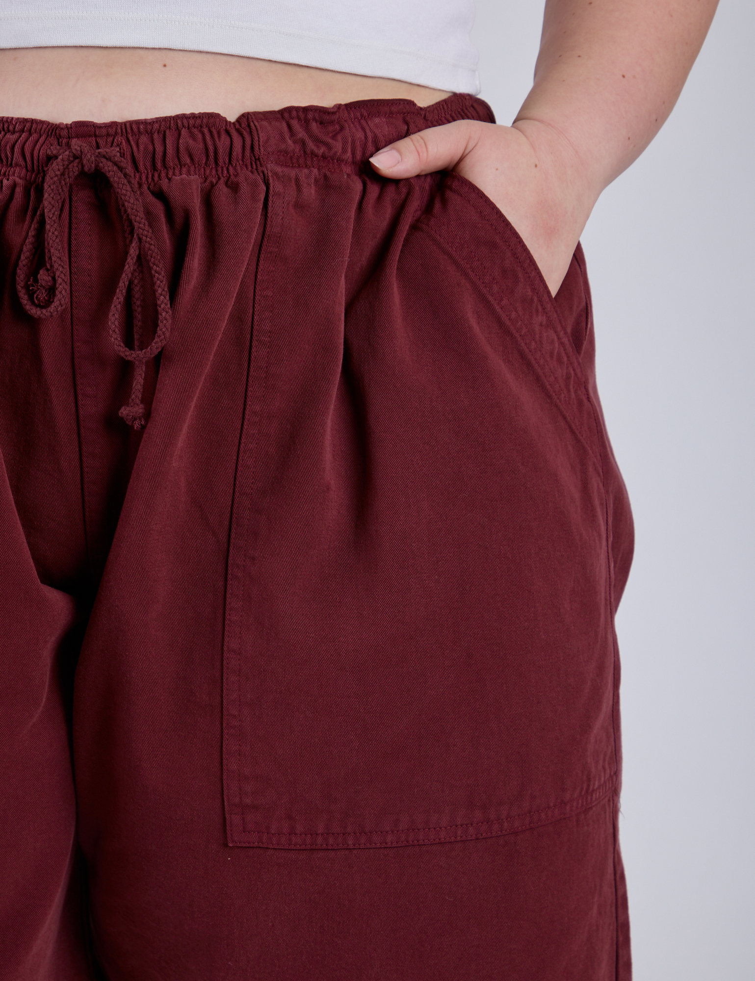 Drawstring Shorts - Red Wine
