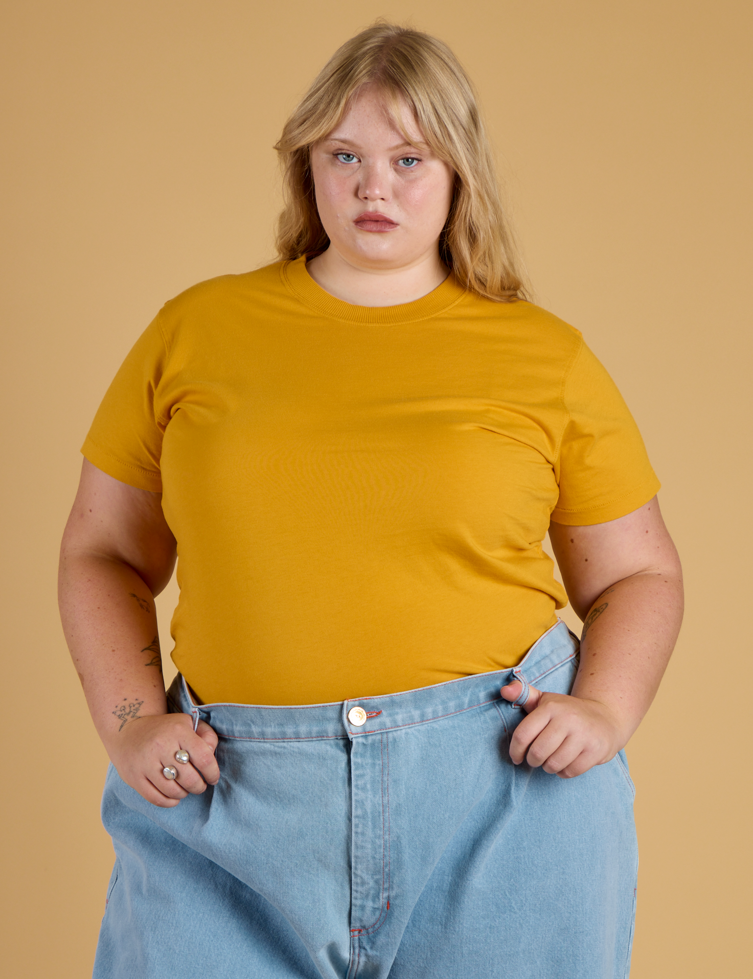 The Organic Vintage Tee - Mustard Yellow