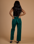 Black Stripe Work Pants - Hunter Green