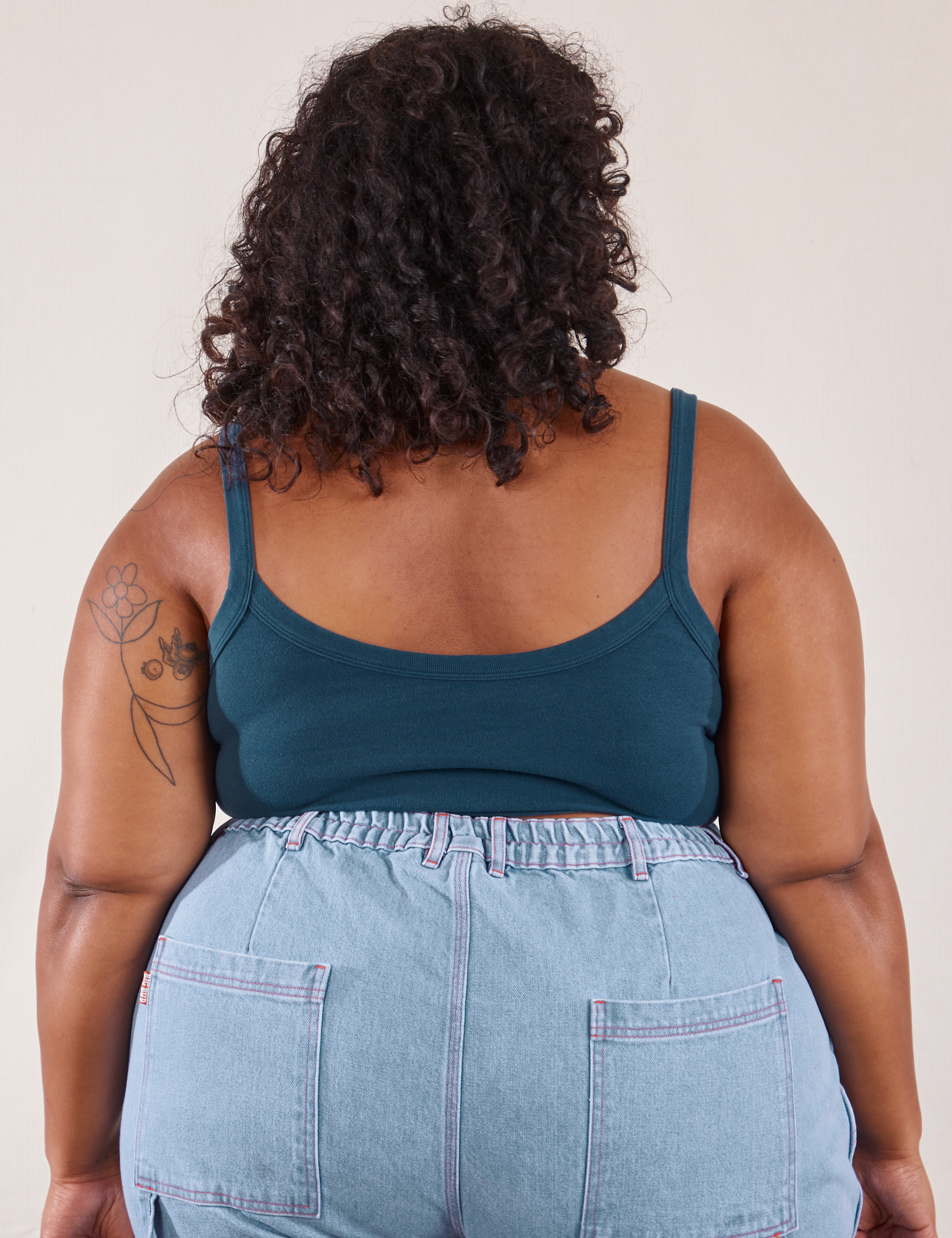 Cropped Cami in Lagoon back view on Morgan