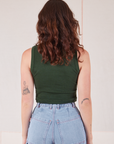 Muscle Tee in Swamp Green back view on Alex