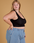 Mini Tank in Basic Black side view on Juliet