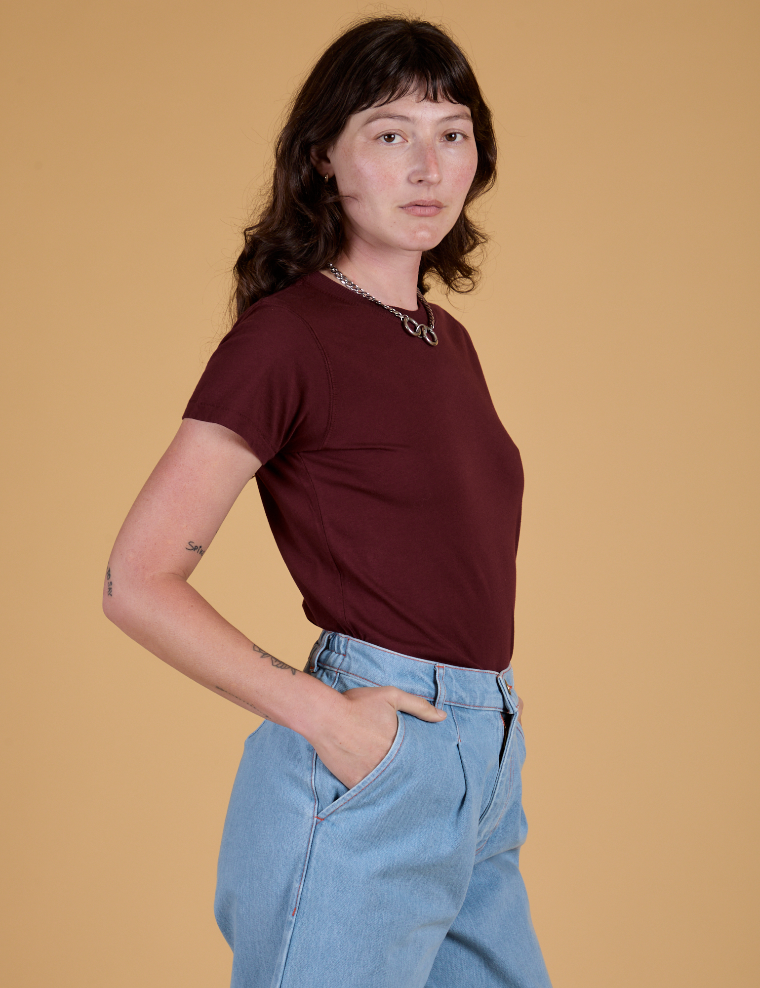 The Organic Vintage Tee - Red Wine