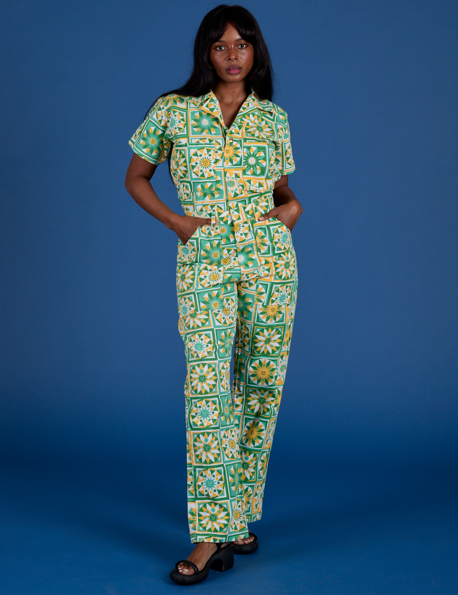 Spring Quilt Print Jumpsuit on Kandia