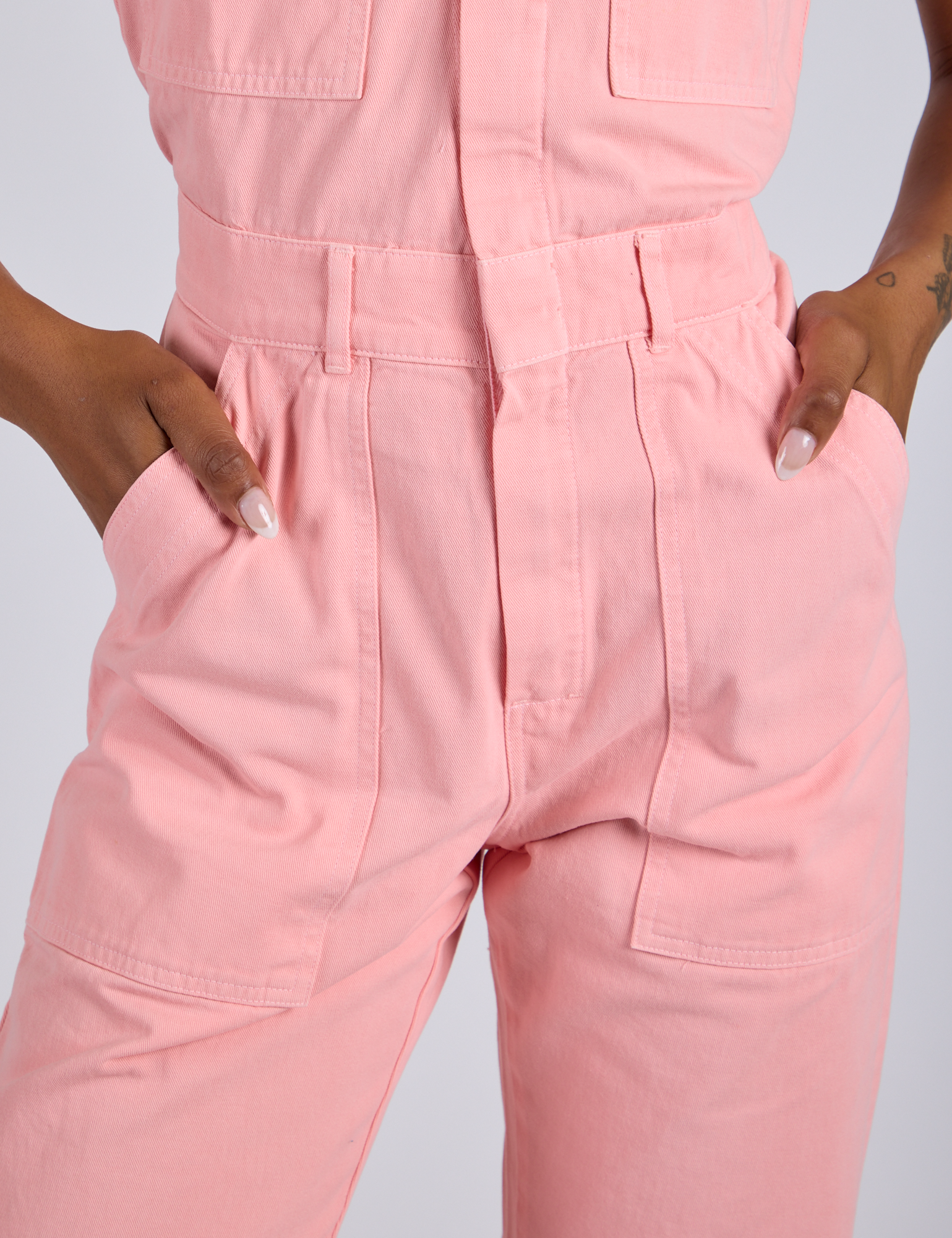 Short Sleeve Jumpsuit - Baby Pink