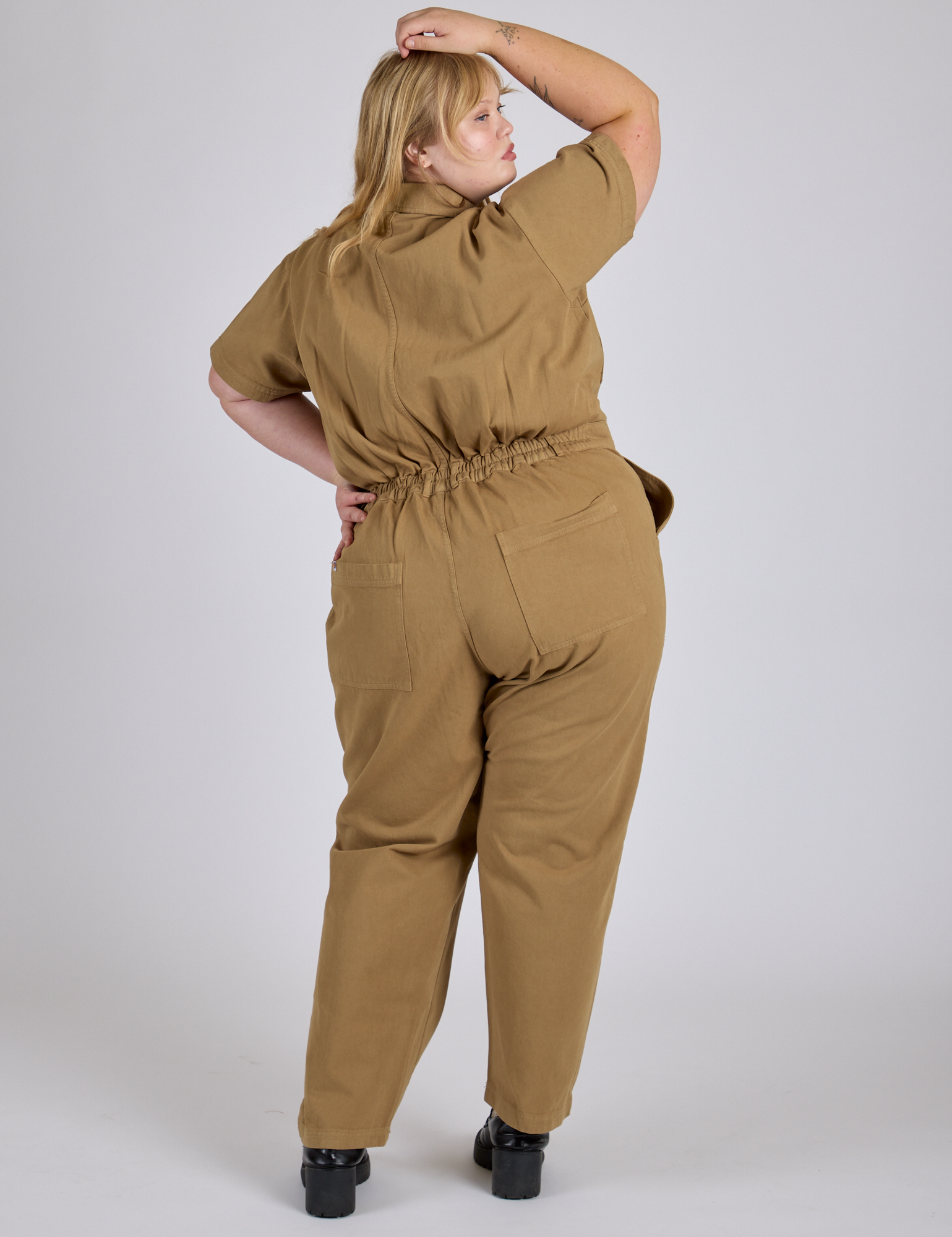 Short Sleeve Jumpsuit - Desert Brown