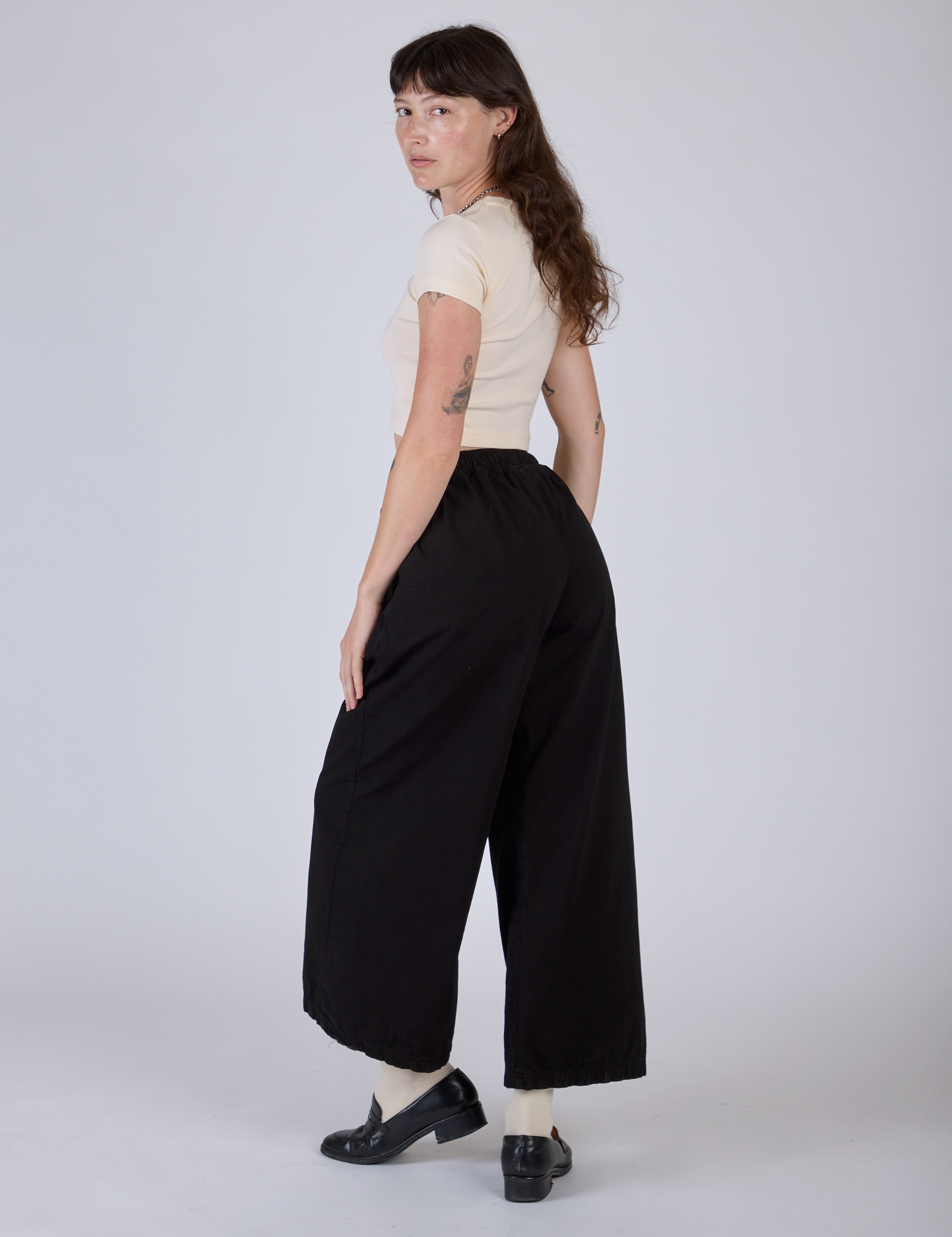 Pleated Pull-On Pants - Basic Black