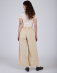 Pleated Pull-On Pants - Vintage Off-White