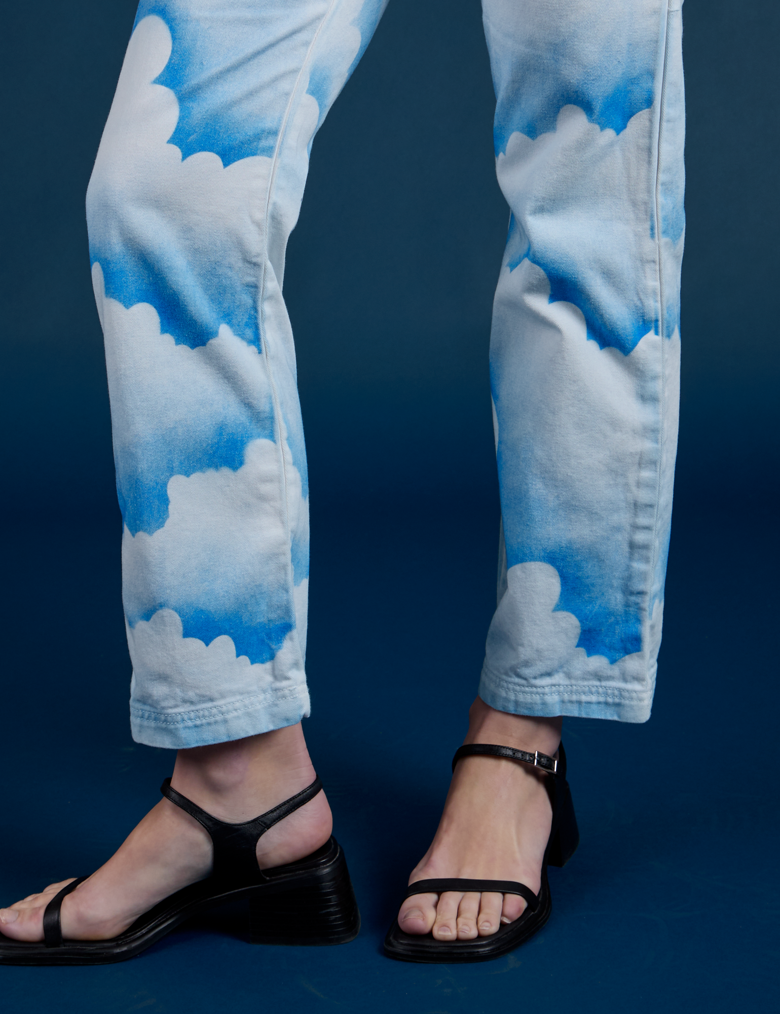 Work Pants in Sunny Cloud Airbrush pant leg close up on Alex