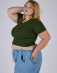 Cropped Baby Tee - Evergreen