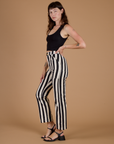 Black Stripe Work Pants - Natural