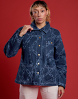 Tiara wearing the Chain Link Work Jacket buttoned up