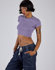 Cropped Baby Tee - Faded Grape