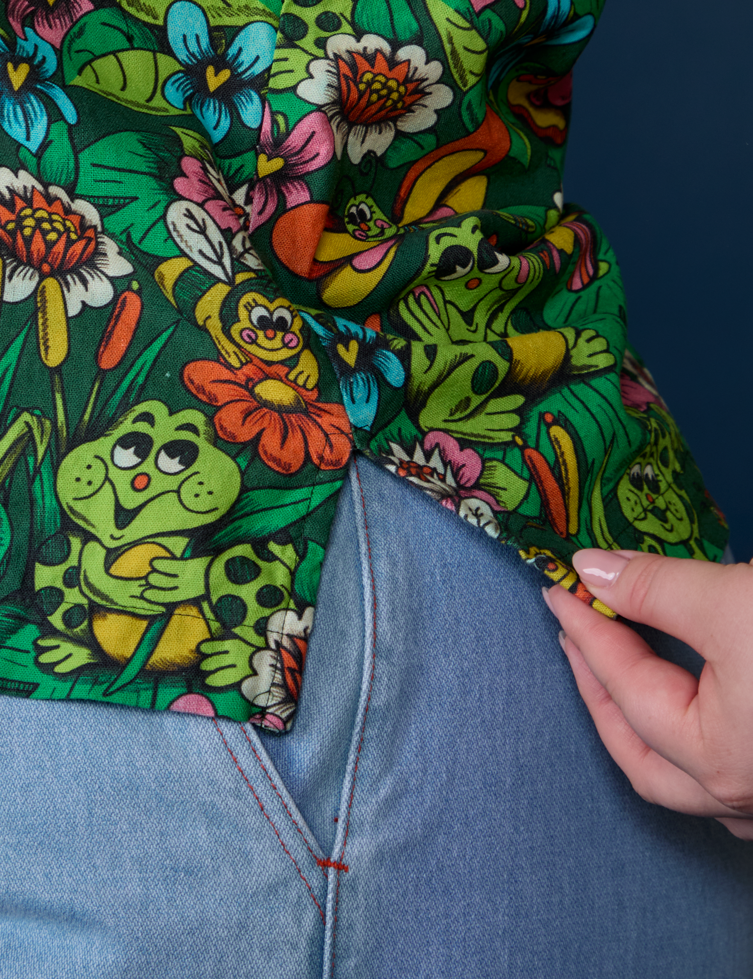 Pond Party Pantry Button-Up side vent close up