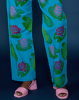 Paintstamped Work Pants in Lilypad pant leg close up on Kandia