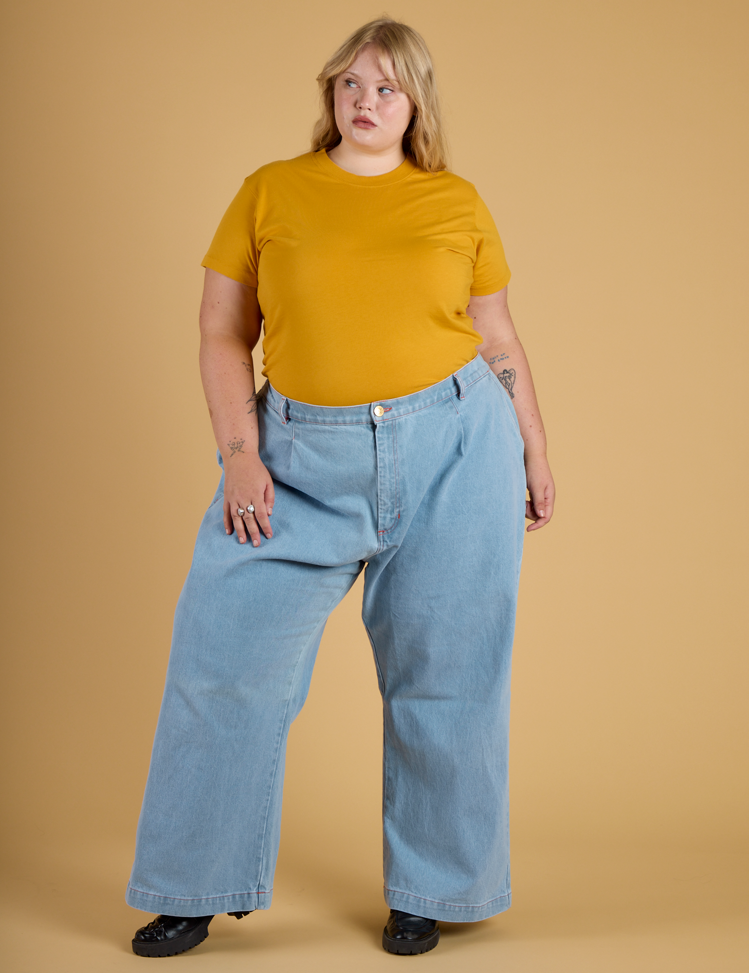 The Organic Vintage Tee - Mustard Yellow
