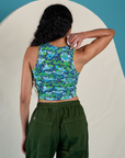 Cropped Tank Top in Angel Print back view on Shahana