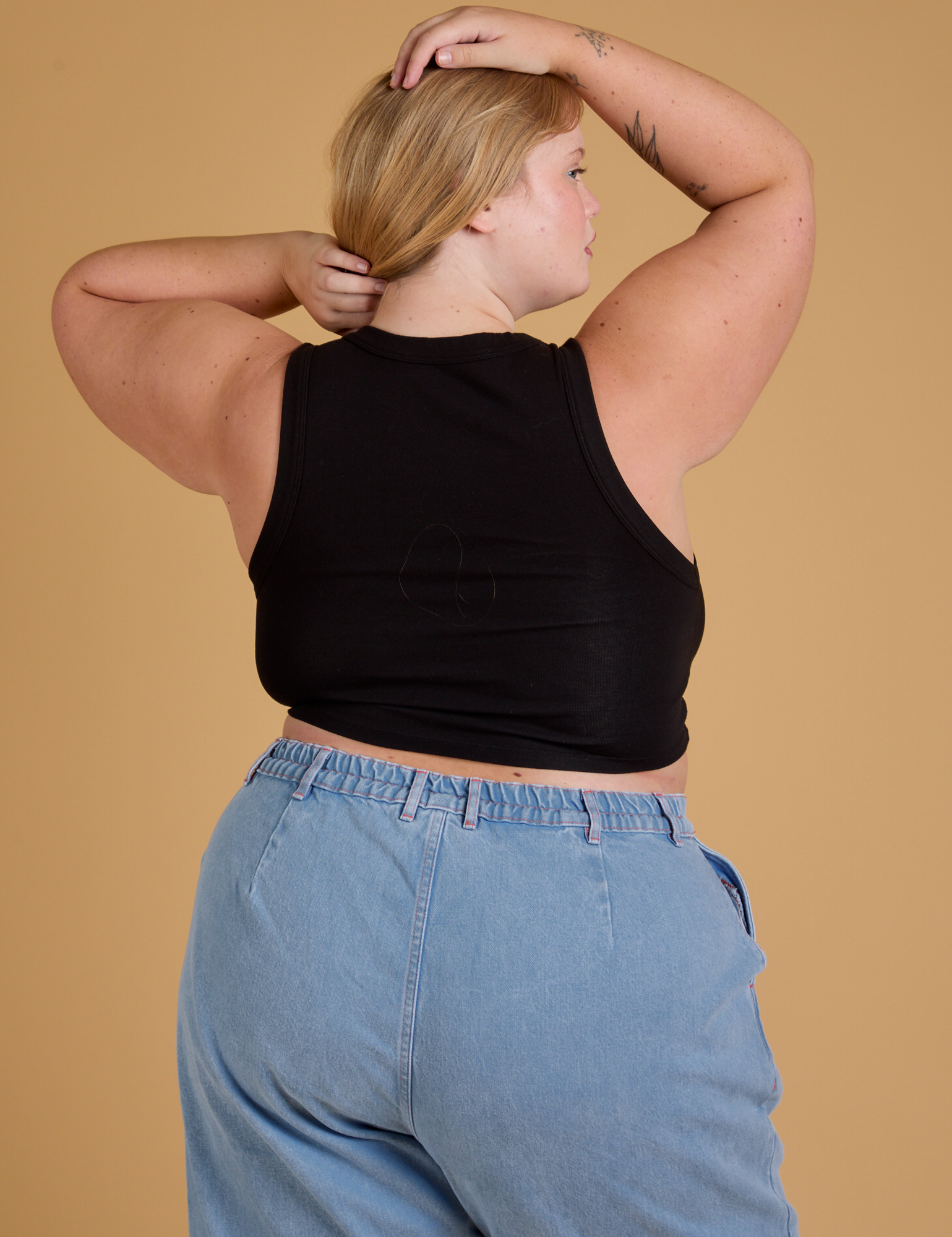 Mini Tank in Basic Black back view on Juliet