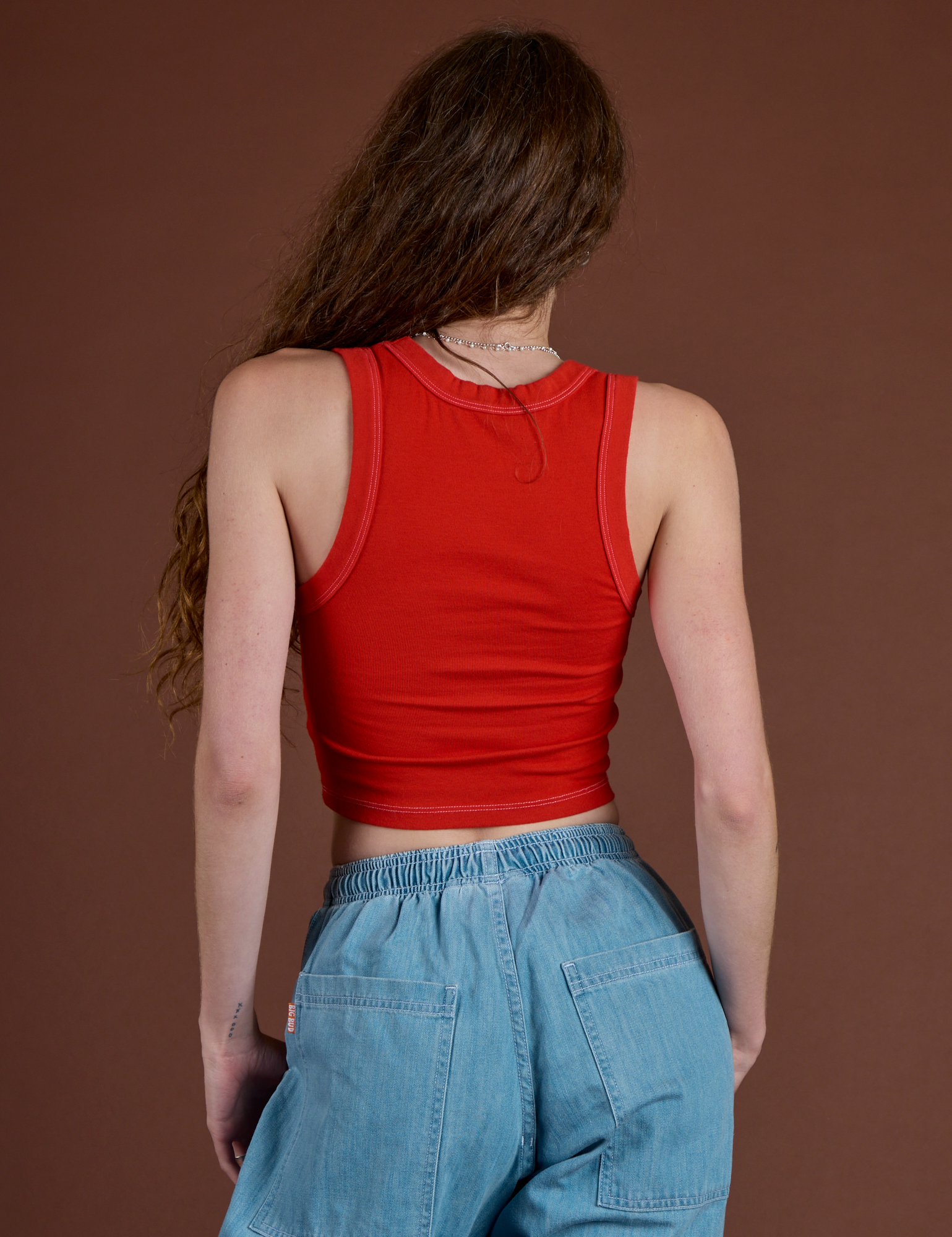 Icon Cropped Tank - Red Star
