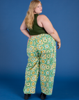 Drop Pocket Cargo Pants in Spring Quilt Print back view on Juliet