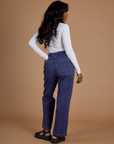 Railroad Denim Work Pants in Faded Grape Overdye back view on Kandia