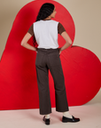 Back view of Vintage Tee in Love Big Bud and fudgesicle Work Pants on Shahana