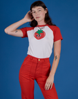 Produce Raglan Tee in Tomato on Alex