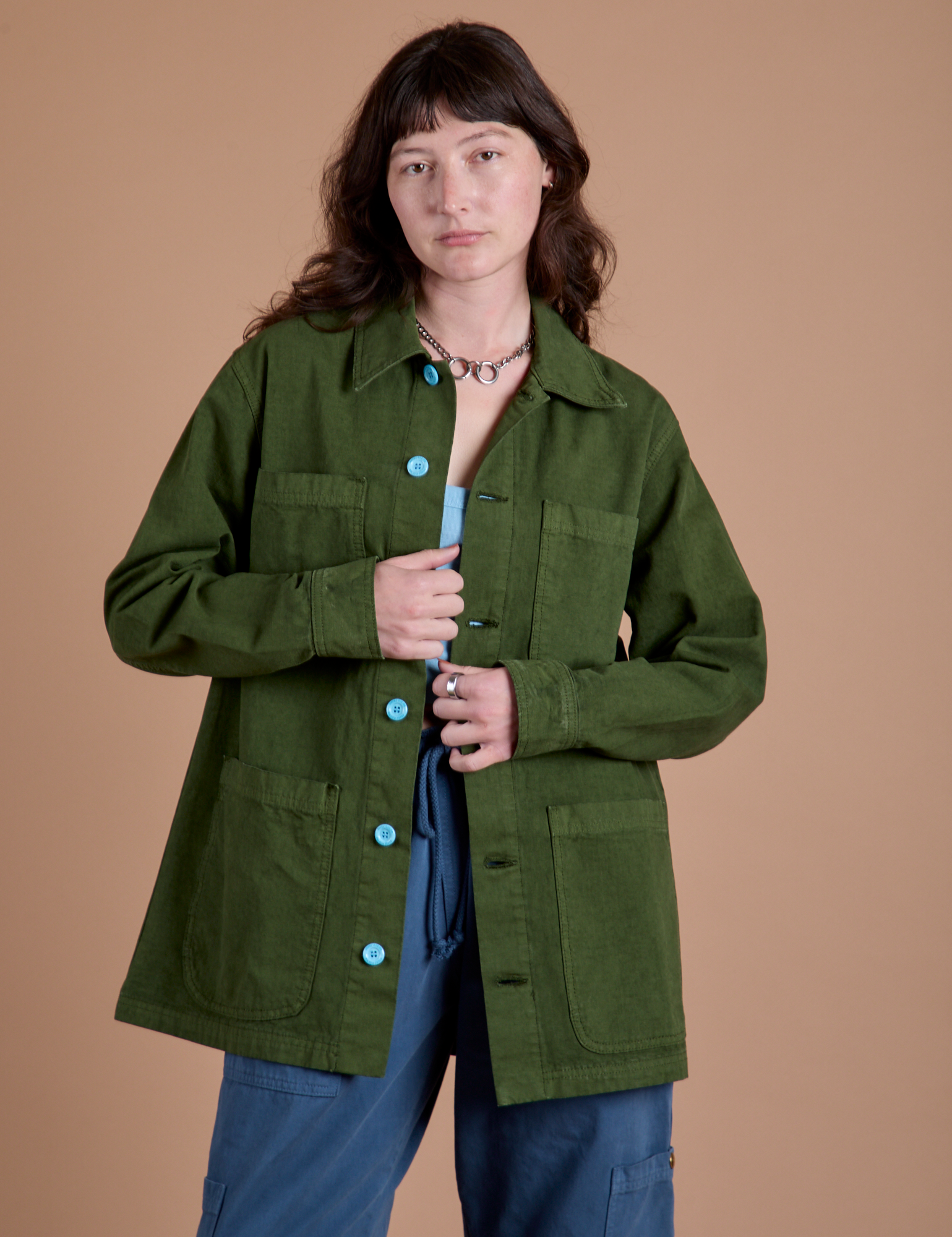 Ripstop Field Coat in Evergreen on Alex