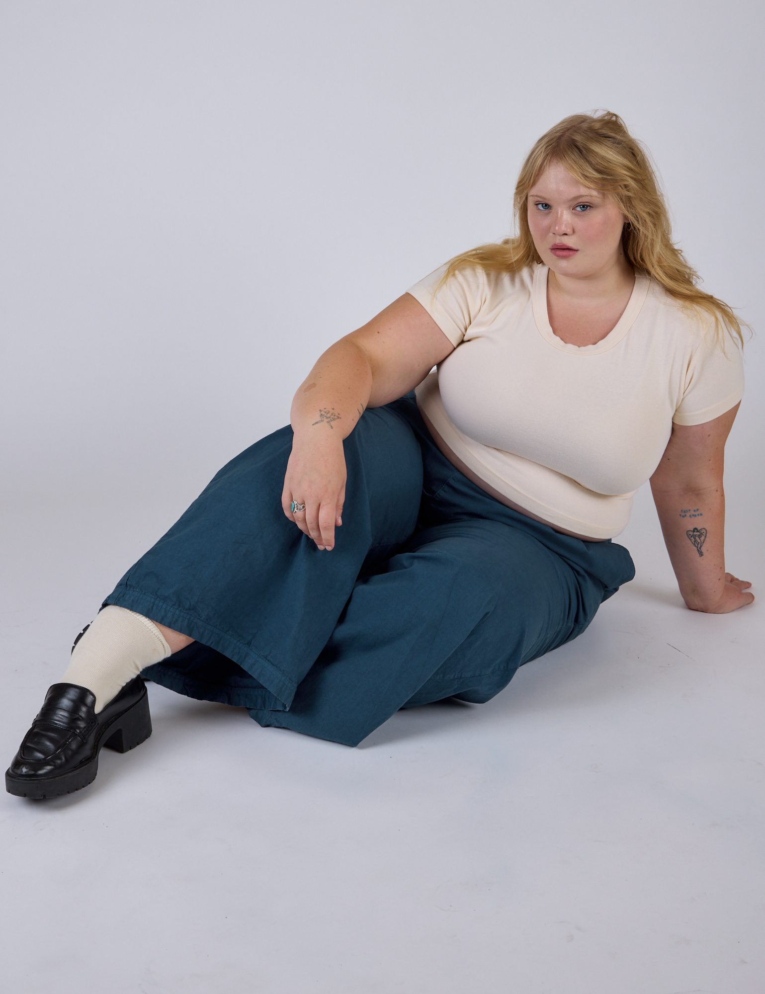 Pleated Pull-On Pants - Lagoon