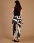 Black Stripe Work Pants - Natural