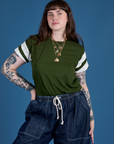 Painted Vintage Tee in Evergreen worn by Sydney