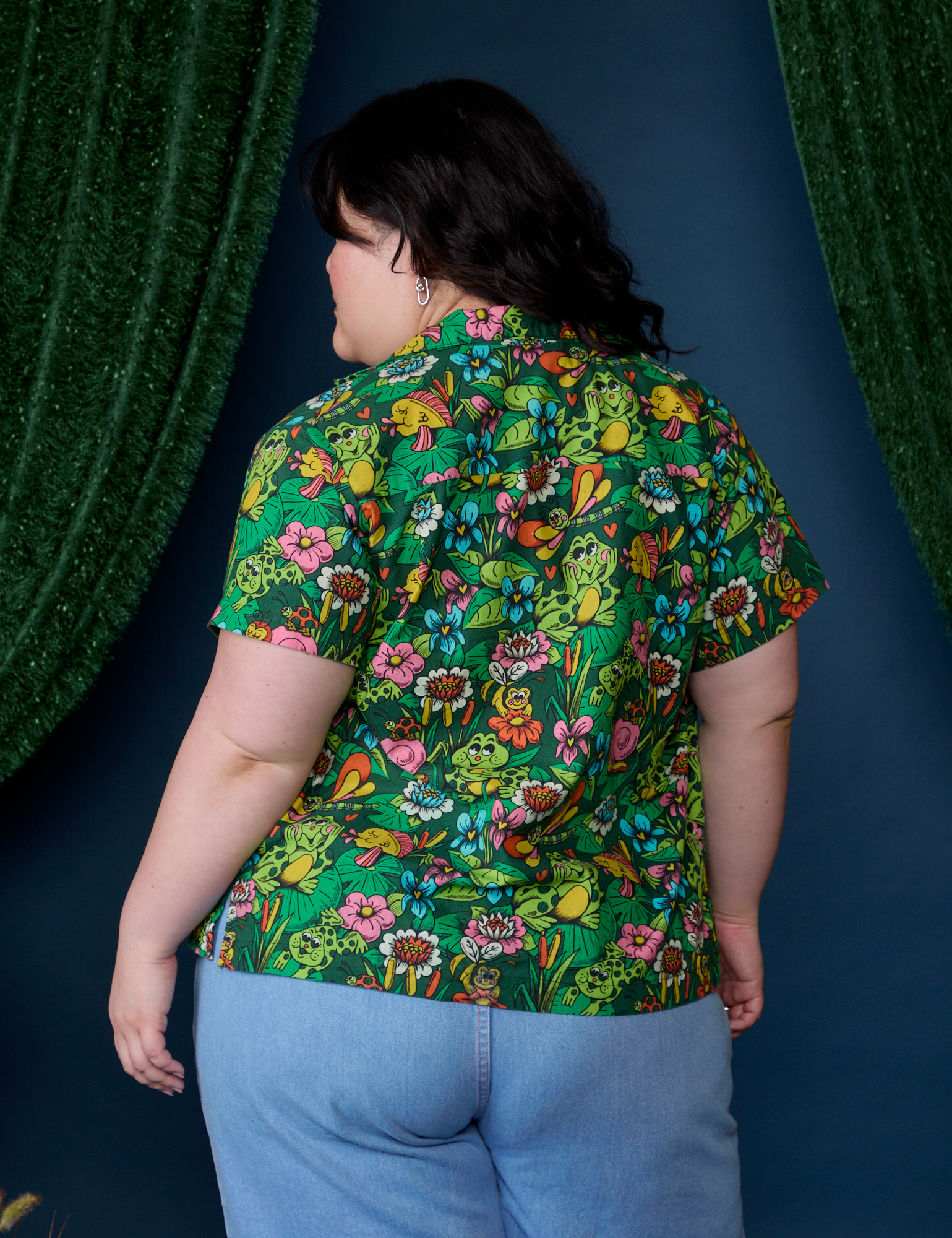 Pond Party Pantry Button-Up back view on Ashley