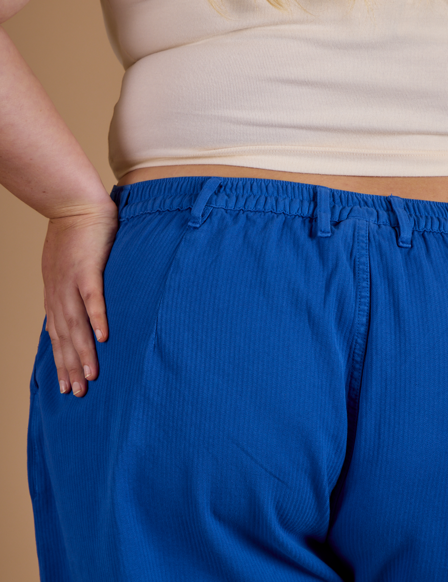 Close up back view of Heritage Trousers in Royal Blue on Juliet