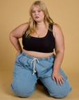 Contrast Stitch Mini Tank in Basic Black on Juliet