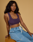 Contrast Stitch Mini Tank in Nebula Purple worn by Kandia
