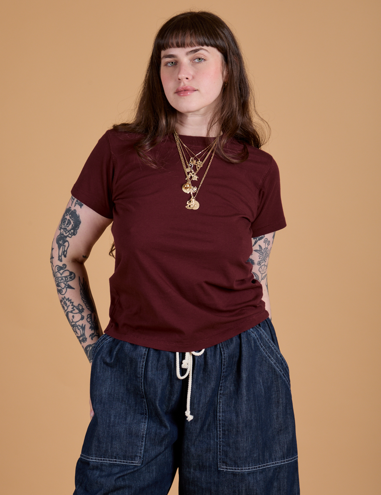 The Organic Vintage Tee - Red Wine