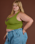 Icon Cropped Tank - Green Heart