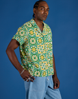 Angle front view of Spring Quilt Print Pantry Button-Up on Jerrod