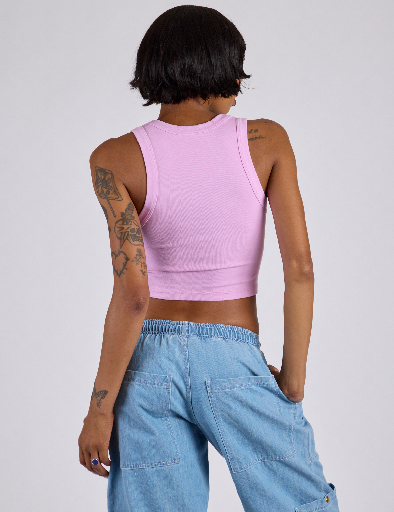 Cropped Tank Top - Lilac Purple