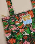 Kitchen Collection Printed Shoulder Zip Tote fabric detail close up